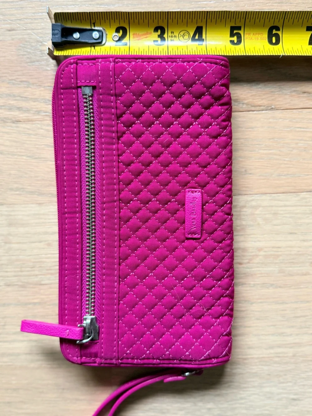 Vera Bradley Hot Pink Quilted RFID Zip Around Wristlet Wallet